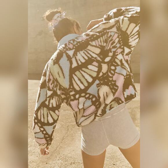FP Movement - Free People Hit The Slopes Printed Fleece Jacket - Butterfly - M - Picture 3 of 12
